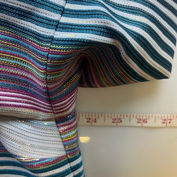 Escada Banora Metallic Stripe Jacket In Blue N170-14 - Picture 6 of 9